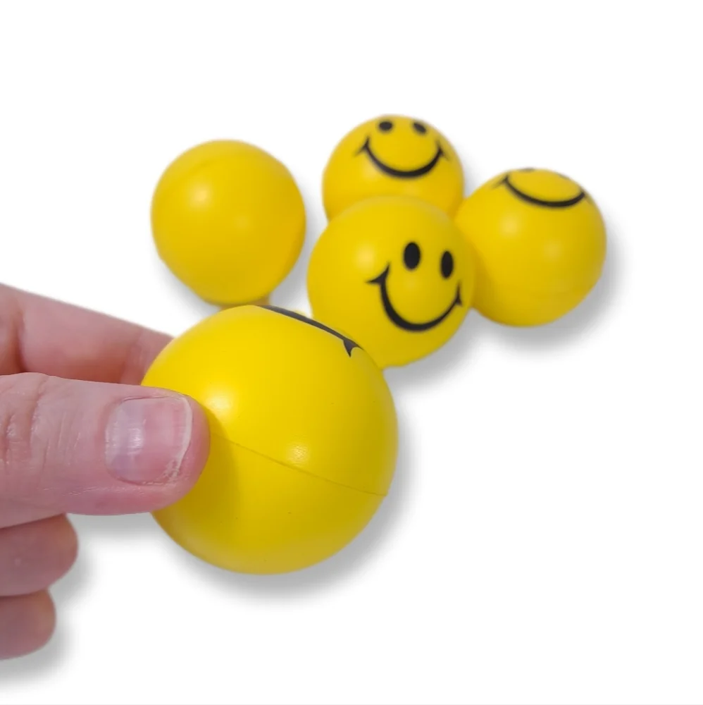 🌹Stress Ball Kids Adults Fidget Toy Tension Anxiety Reliever Smiley Face Yellow